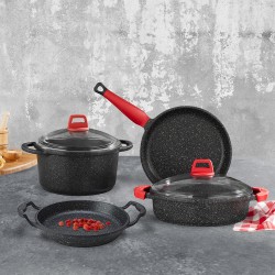 Gülsan GLS 6 Parça Granit Döküm Tencere ve Tava Seti
