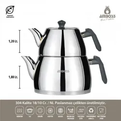 Amboss Enio 18 Parça Çelik Tencere Seti