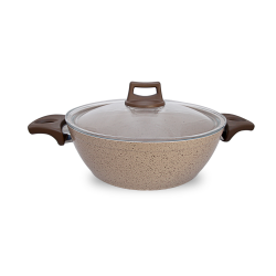Gülsan Kapaklı Ezme Granit Wok Basık Tencere