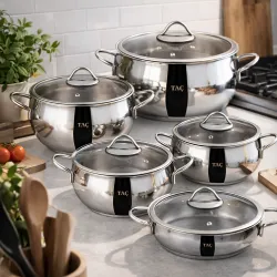 Taç Master Steel 10 Parça Çelik Tencere Seti